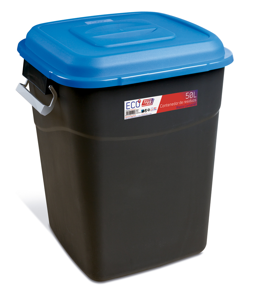 Tayg Tapa Amarilla Contenedor de residuos 50 litros con Pedal Base Gris 