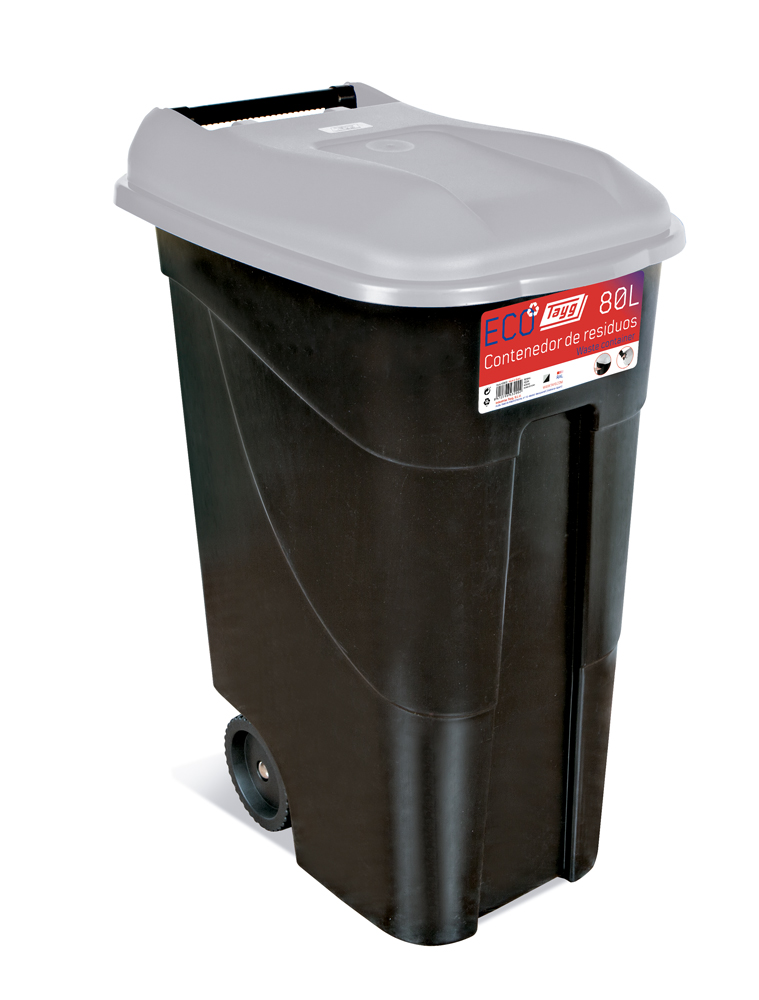 Contenedor de residuos 60 litros con Pedal Tayg Base Gris y Tapa Amarilla 