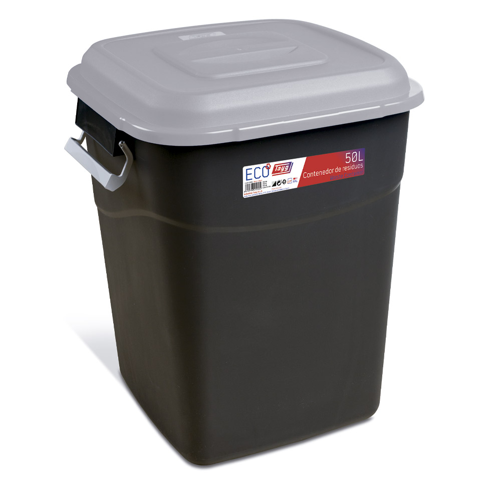 Tayg Cubo Basura Reciclaje 50 litros - Papelera Cocina para Basura Reciclaje,  Cubo Basura con Pedal y Tapa, Papelera Reciclaje